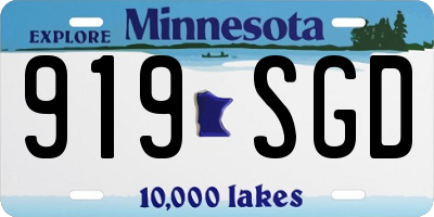 MN license plate 919SGD