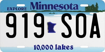 MN license plate 919SOA