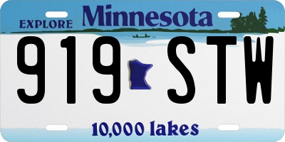 MN license plate 919STW