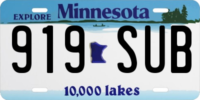 MN license plate 919SUB