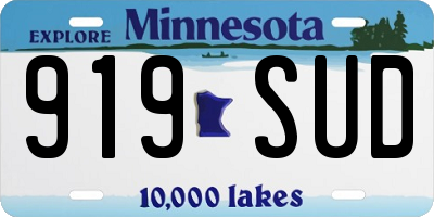MN license plate 919SUD