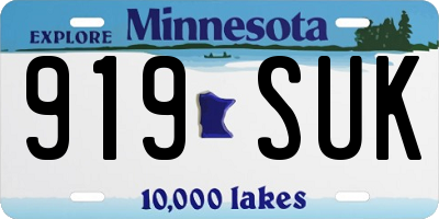 MN license plate 919SUK