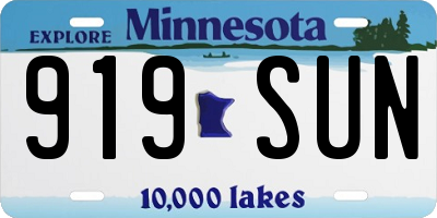 MN license plate 919SUN