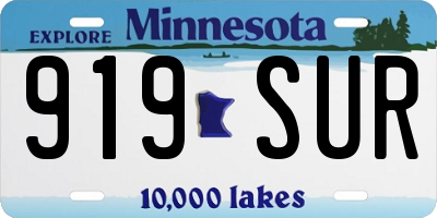 MN license plate 919SUR