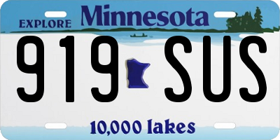 MN license plate 919SUS