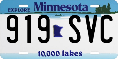 MN license plate 919SVC