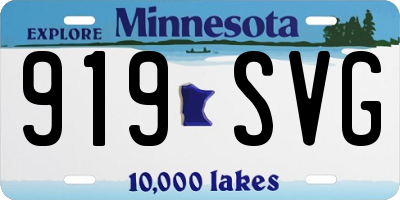 MN license plate 919SVG