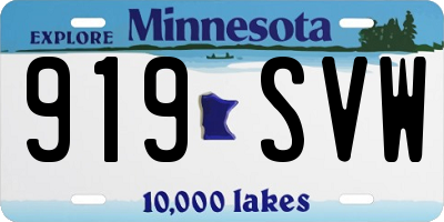 MN license plate 919SVW