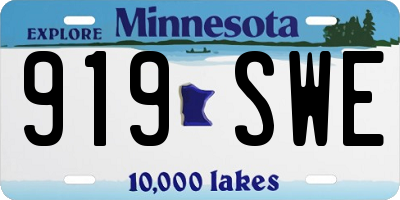 MN license plate 919SWE