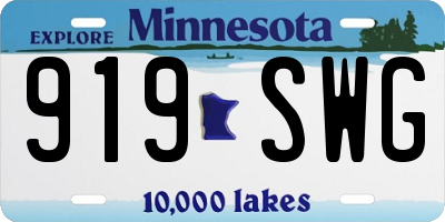 MN license plate 919SWG
