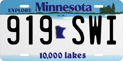 MN license plate 919SWI