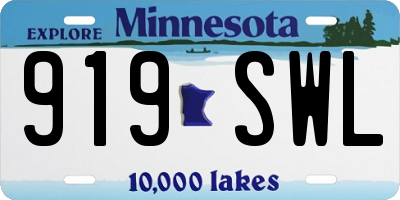 MN license plate 919SWL