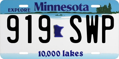 MN license plate 919SWP