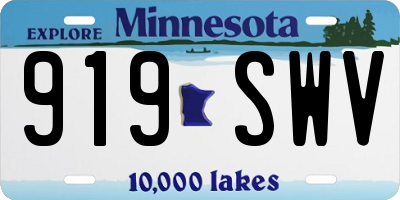 MN license plate 919SWV