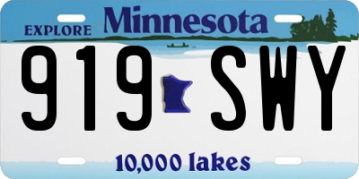 MN license plate 919SWY