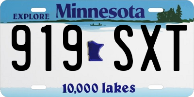 MN license plate 919SXT