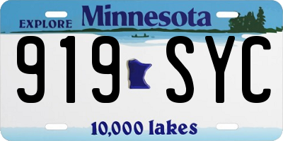 MN license plate 919SYC