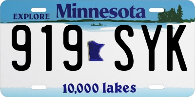 MN license plate 919SYK