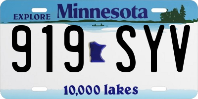MN license plate 919SYV