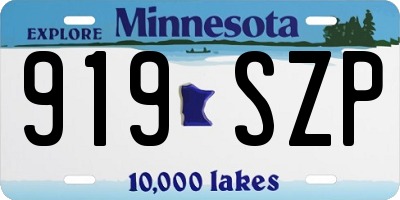 MN license plate 919SZP