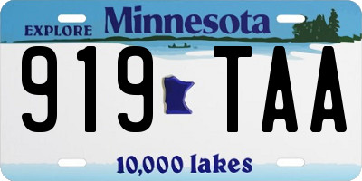 MN license plate 919TAA