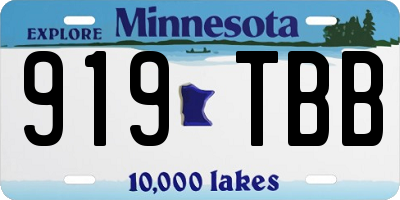 MN license plate 919TBB