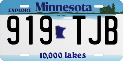 MN license plate 919TJB