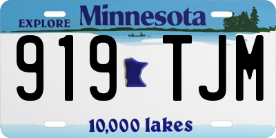 MN license plate 919TJM