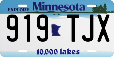MN license plate 919TJX