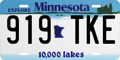 MN license plate 919TKE