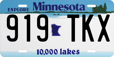 MN license plate 919TKX