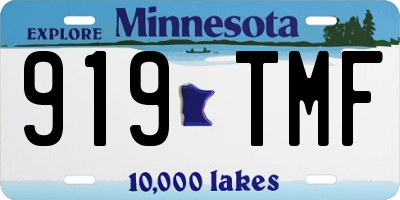 MN license plate 919TMF