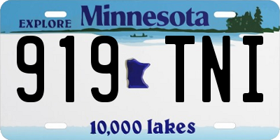 MN license plate 919TNI
