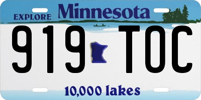 MN license plate 919TOC