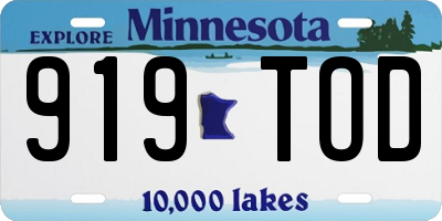 MN license plate 919TOD