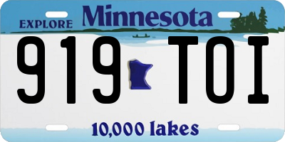 MN license plate 919TOI