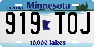 MN license plate 919TOJ