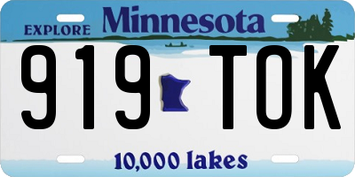 MN license plate 919TOK