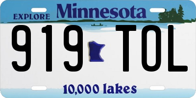 MN license plate 919TOL