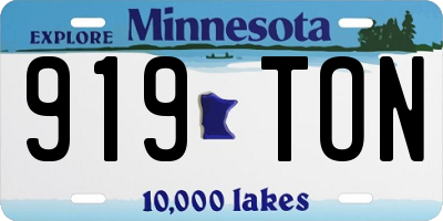 MN license plate 919TON