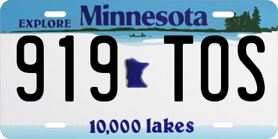 MN license plate 919TOS