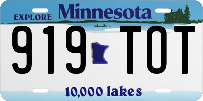 MN license plate 919TOT