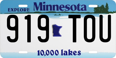 MN license plate 919TOU