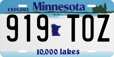 MN license plate 919TOZ