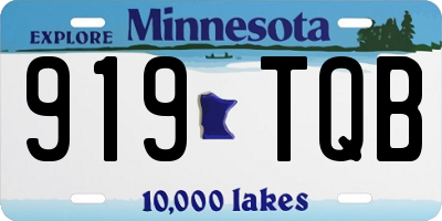 MN license plate 919TQB