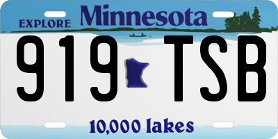 MN license plate 919TSB