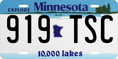 MN license plate 919TSC