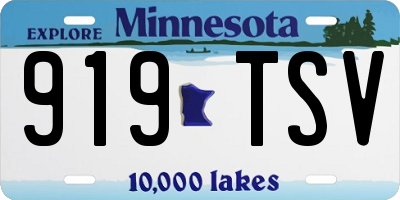 MN license plate 919TSV