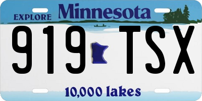 MN license plate 919TSX