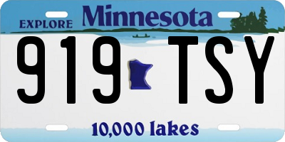 MN license plate 919TSY